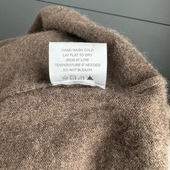 Quince 100% Mongolian Cashmere Soft Brown Crew Neck Sweater size Large - Picture 6 of 9